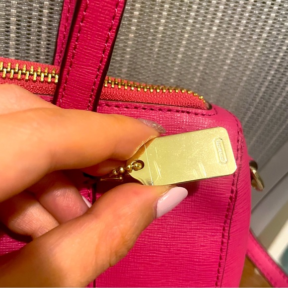 Coach saffiano leather mini satchel - hot pink - Picture 8 of 10